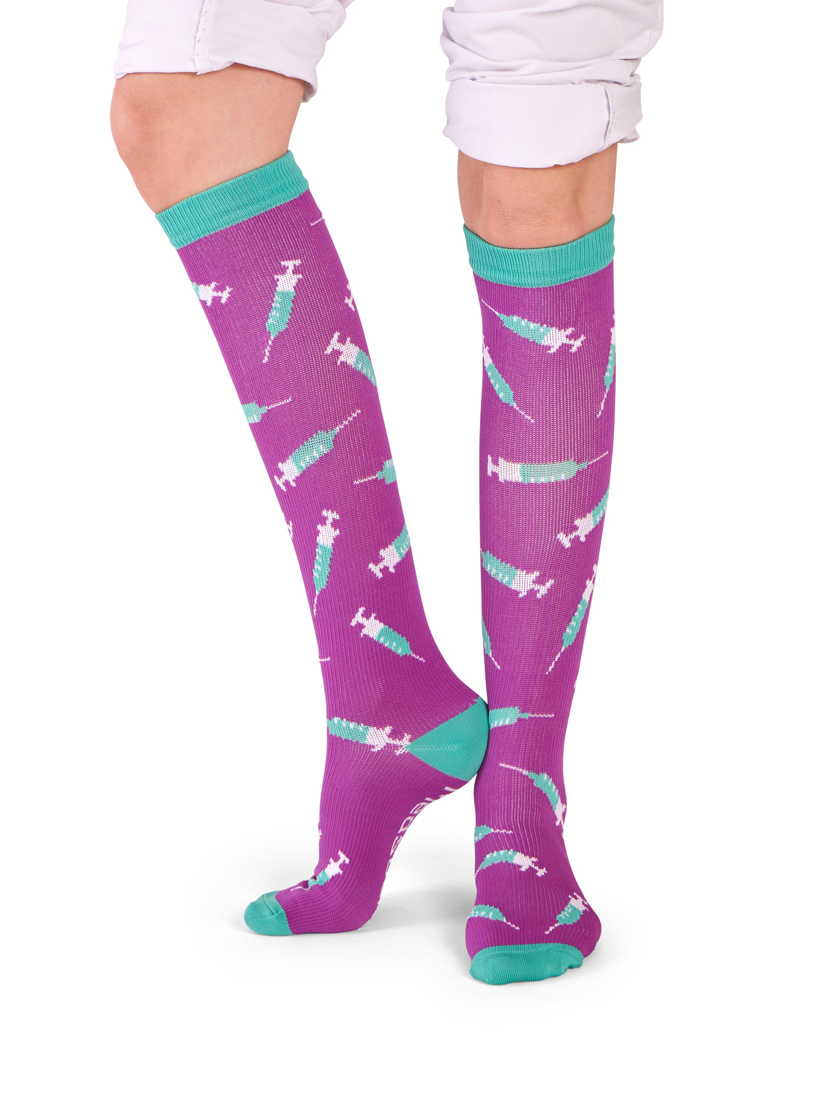 MedSocks Kompressionstrümpfe Spritze Lila