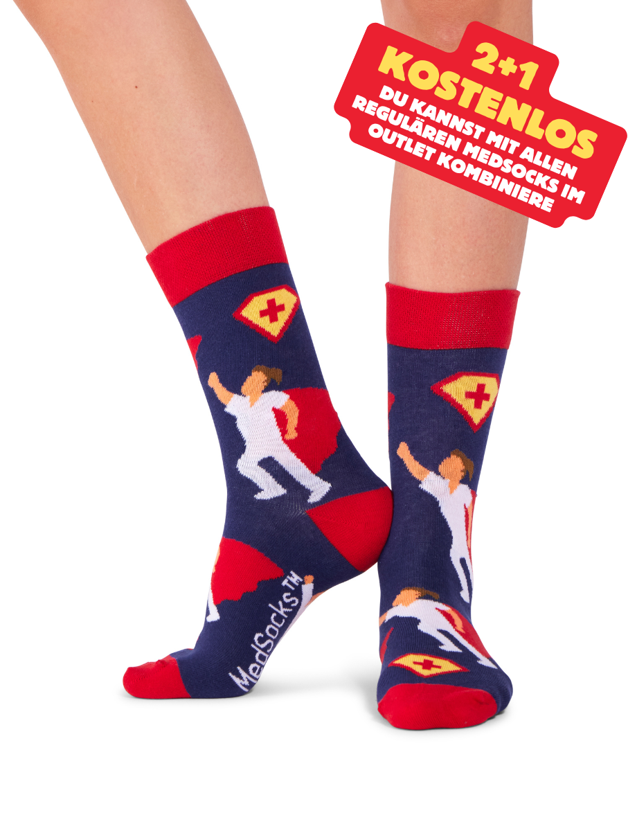 Pflegehelden Socken blau/Socken für die Helden im Gesundheitswesens