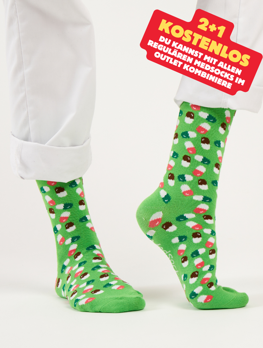 Medikament | Pillen Socken Grün