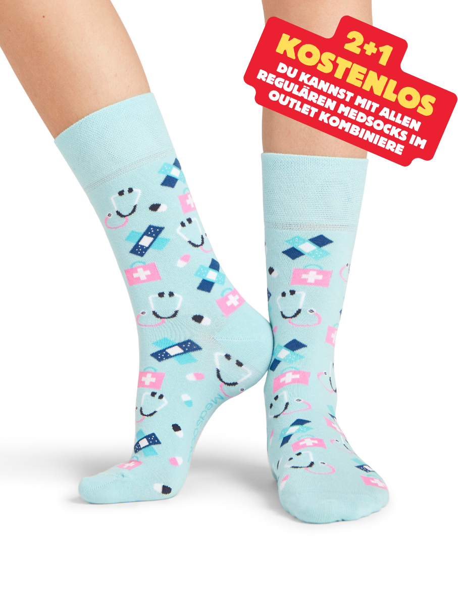 Pflege Socken Blau Rosa