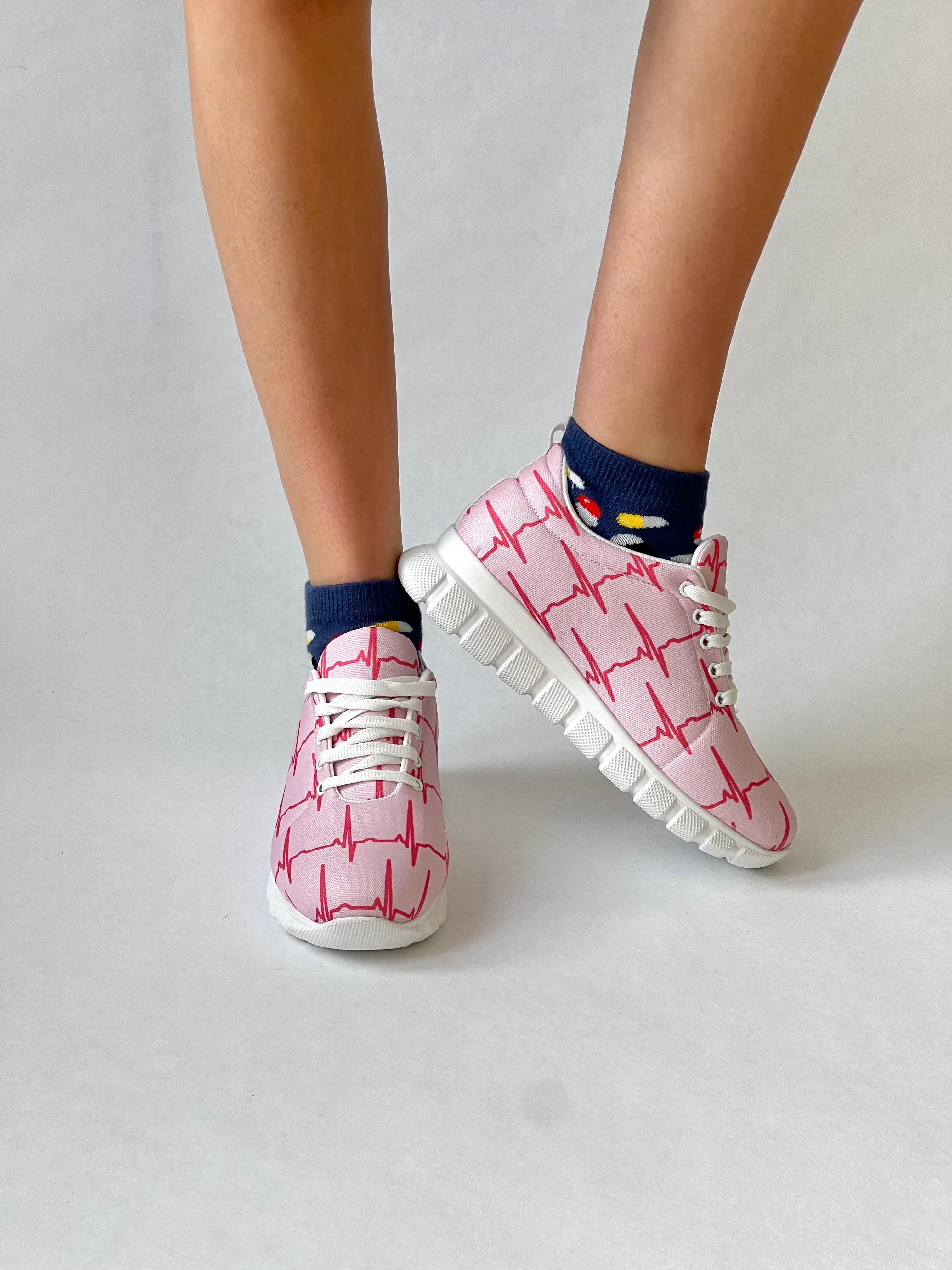 MedSocks Sneakers Rosa EKG